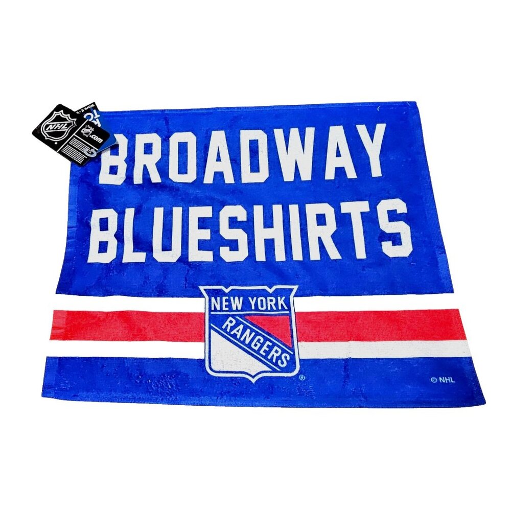 New York Rangers Fan Rally Towel Broadway Blue Shirts NHL 15"X18" Team Color New